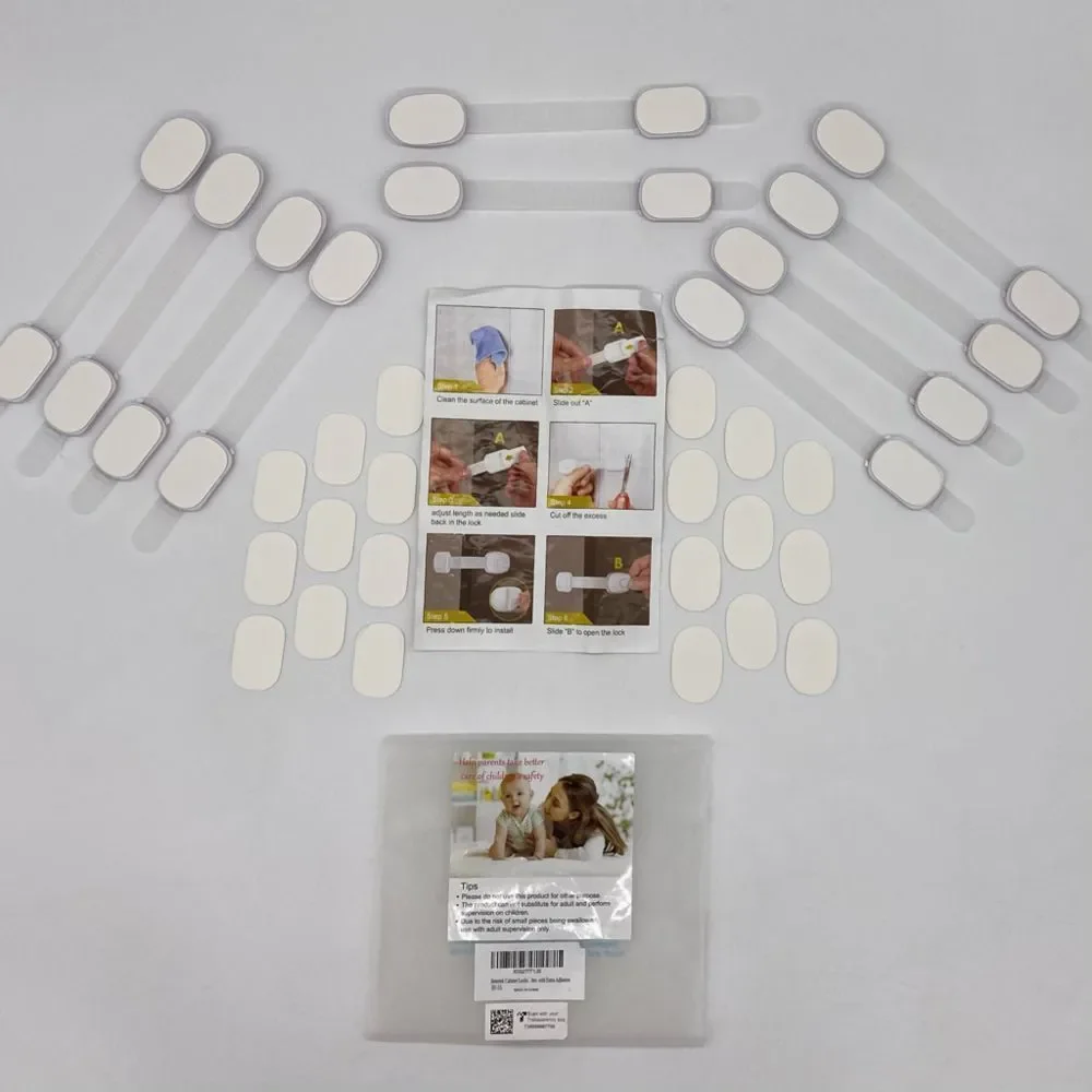 Betertek Cabinet Child Safety Locks And Extra Adhesive Set of 10